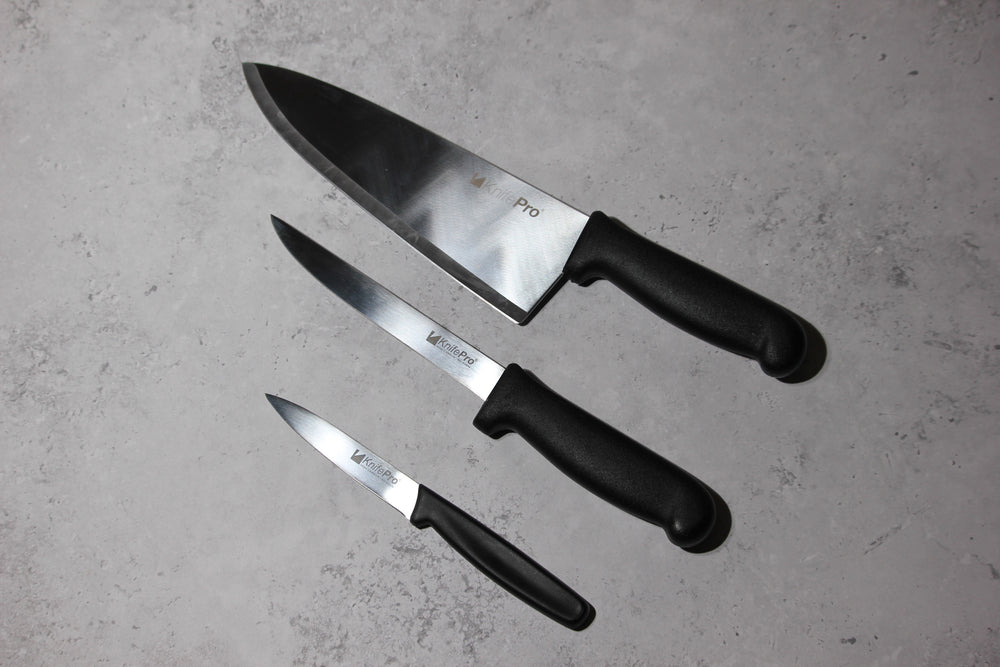 Kitchen Knife Starter Set with Black Handle